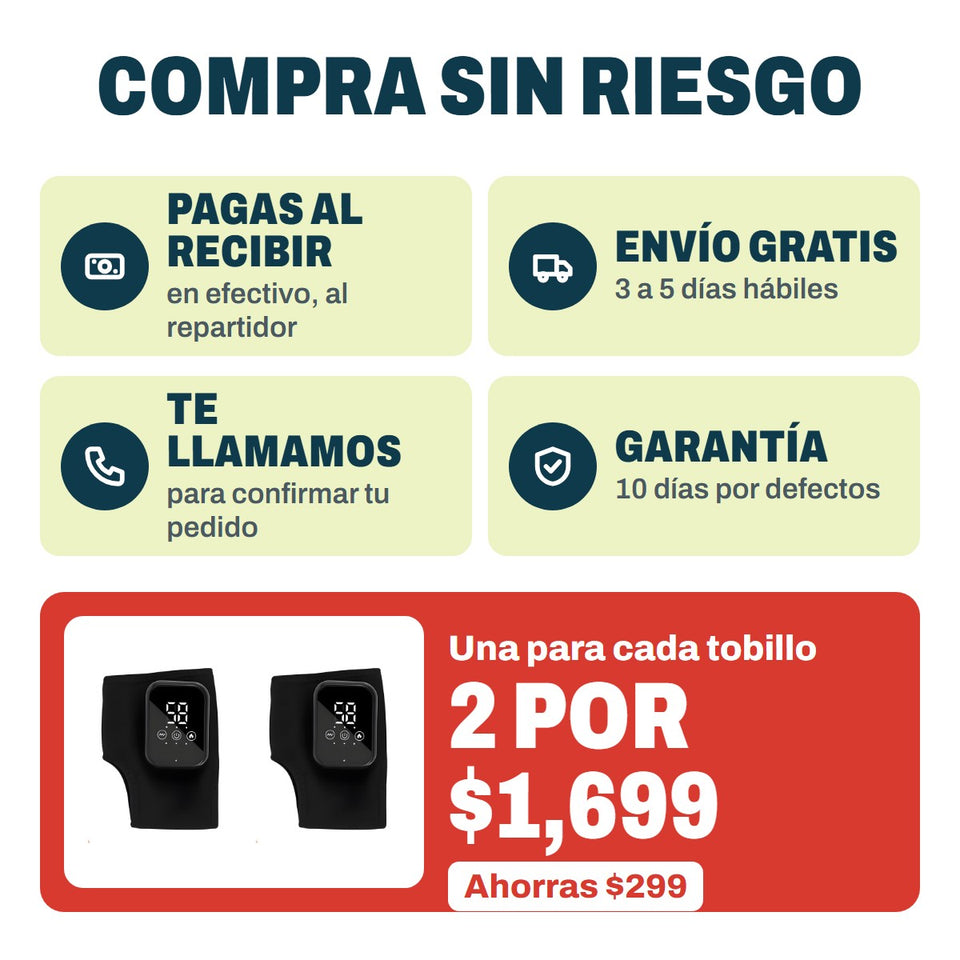 Compra sin riesgo: pagas al recibir, envío gratis, garantía de 10 días; 2 por $1,699