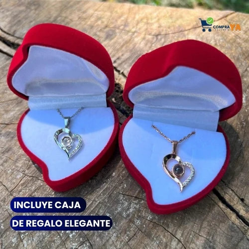 CADENA TE AMO 100 IDIOMAS + CAJA DE REGALO