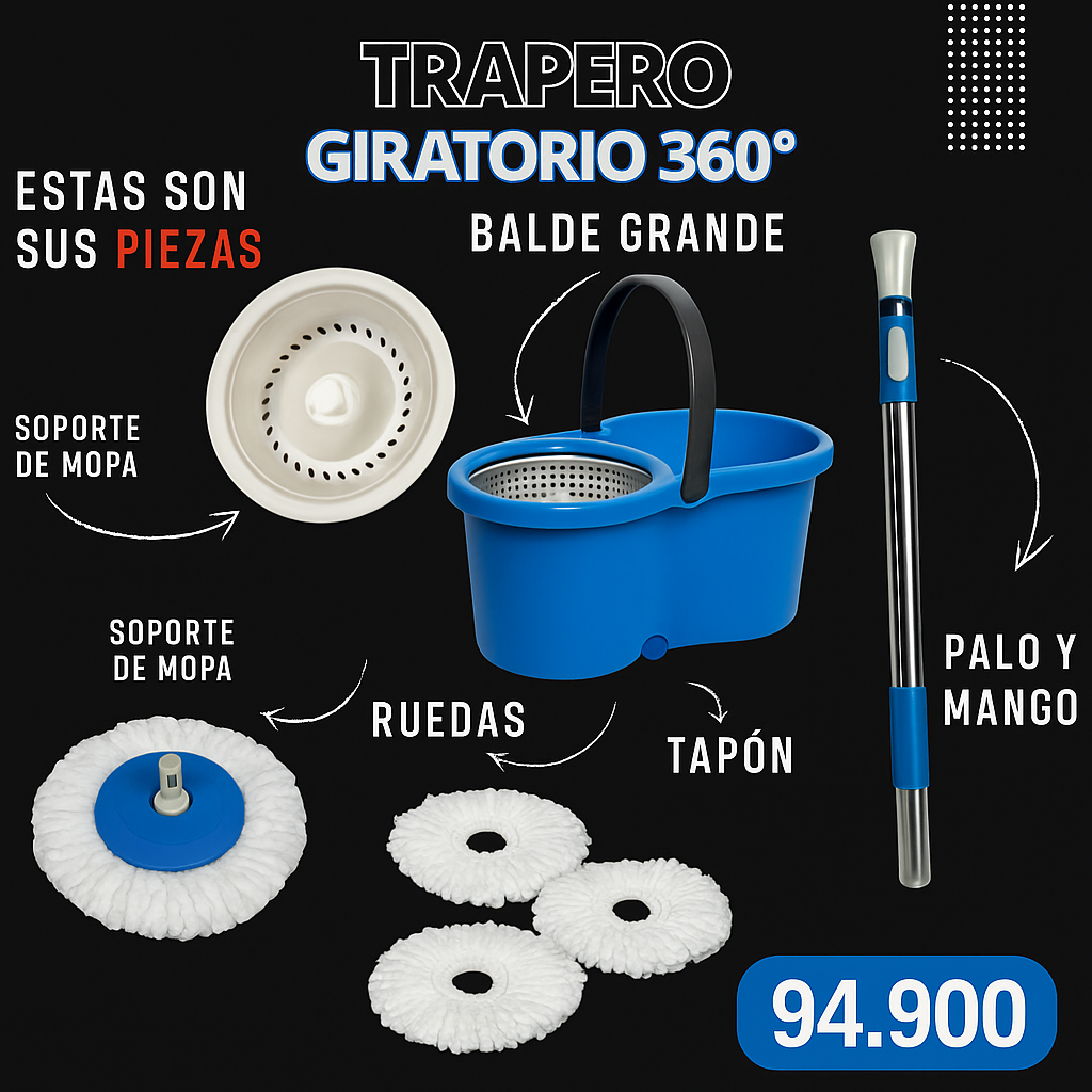 TRAPERO GIRATORIO ESCURRIDOR EASYTRAP