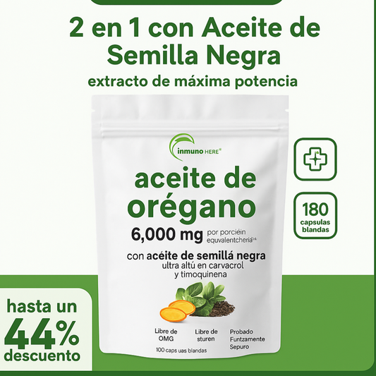 CAPSULAS BLANDAS PARA EL SISTEMA INMUNOLOGICO DE OREGANO + SEMILLAS NEGRAS