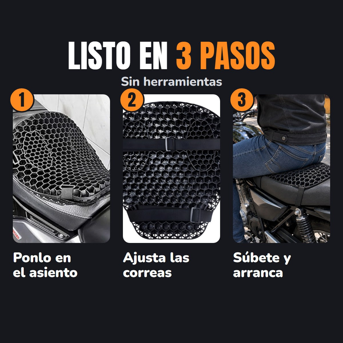 Listo en 3 pasos, sin herramientas
