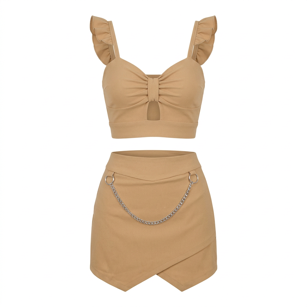 CONJUNTO BLUSA Y FALDA SHORT, DUALIDAD URBANA / TALLA UNICA